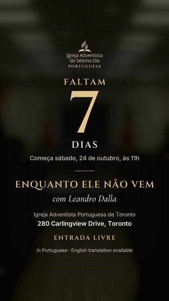 Cartaz de 17 out: Faltam 7 dias